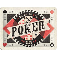 BLECHSCHILD 15/20 cm Open Bar Poker Club - Multicolor, Metall (20/15/0.5cm) - Nostalgic-Art