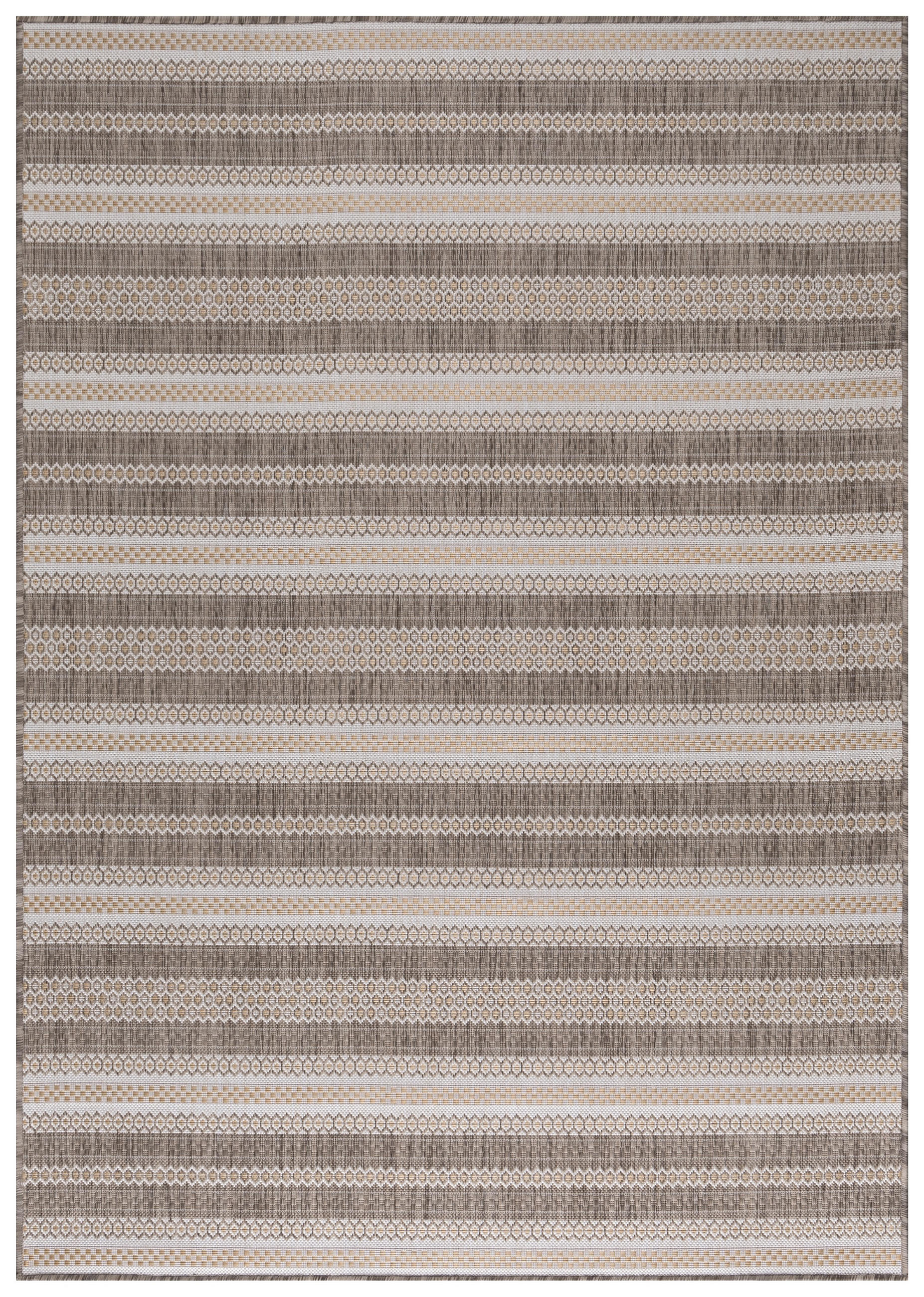 TEPPICH Outdoor Flachgewebe Vintage-Look Polypropylen Balkon Beige Läufer 80x150 - Beige, Textil (80/150cm) - KADIMA DESIGN