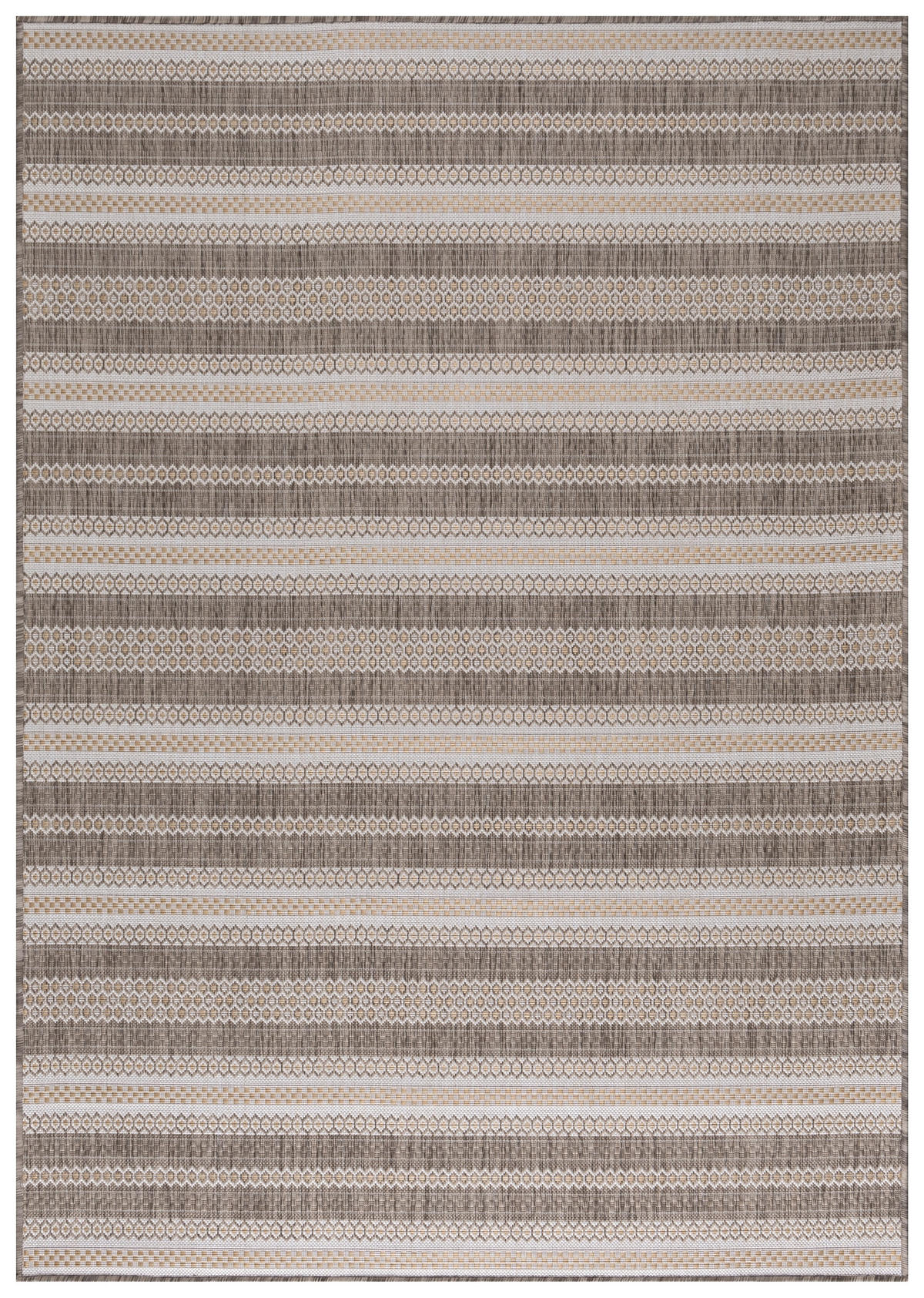 TEPPICH Outdoor Flachgewebe Vintage-Look Polypropylen Balkon Beige Läufer 80x150 - Beige, Textil (80/150cm) - KADIMA DESIGN