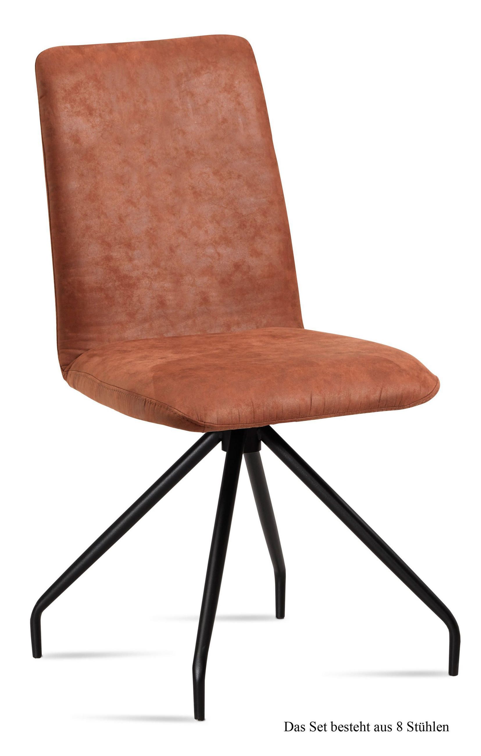 ESSZIMMERSTUHL (8er-Set) Desiri 47x92x60 Schwarz/Cognac - Cognac/Schwarz, Kunststoff (60/92/47cm) - 58aufmkessel