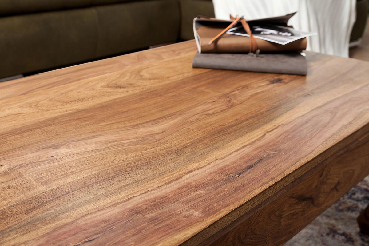 COUCHTISCH aus Massivholz im Landhausstil, natürliches Design, Dunkelbraun 110x60x40 cm - Dunkelbraun/Braun, Holz (60/110/40cm) - KADIMA DESIGN