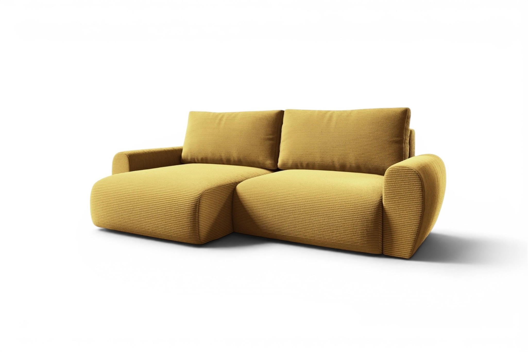 ECKSOFA Galan Mit Schlaffunktion - Gelb, Holzwerkstoff/Textil (253/153cm) - Fun Möbel