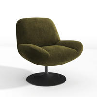 DREHSESSEL RETRO Bouclé-Samt Vintage-Grün 71cm - Dunkelgrün/Grün, Textil (71/80/76cm) - Premium Interiors