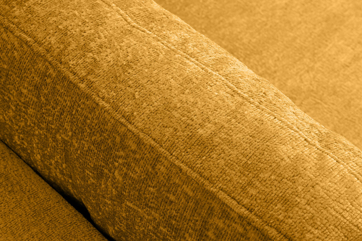 3-SITZER-SCHLAFSOFA ERISO mit weiche Sitzfläche und hohe Rückenlehne, Chenille-Stoff, Gelb - Gelb/Braun, Textil (220/80/100cm) - KONSIMO®