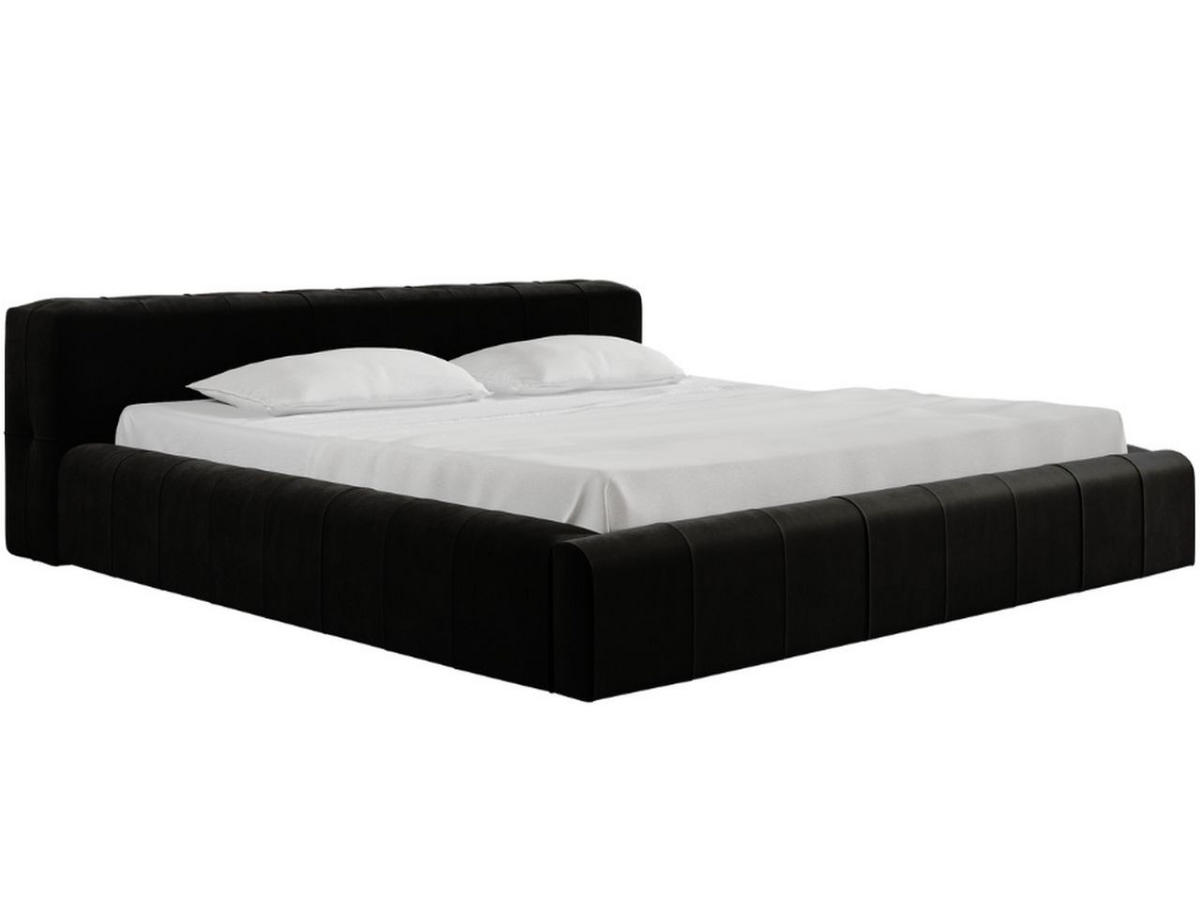 POLSTERBETT Lipari 180x200 Schwarz - Schwarz/Naturfarben, Holz/Textil (180/200cm) - Graingold