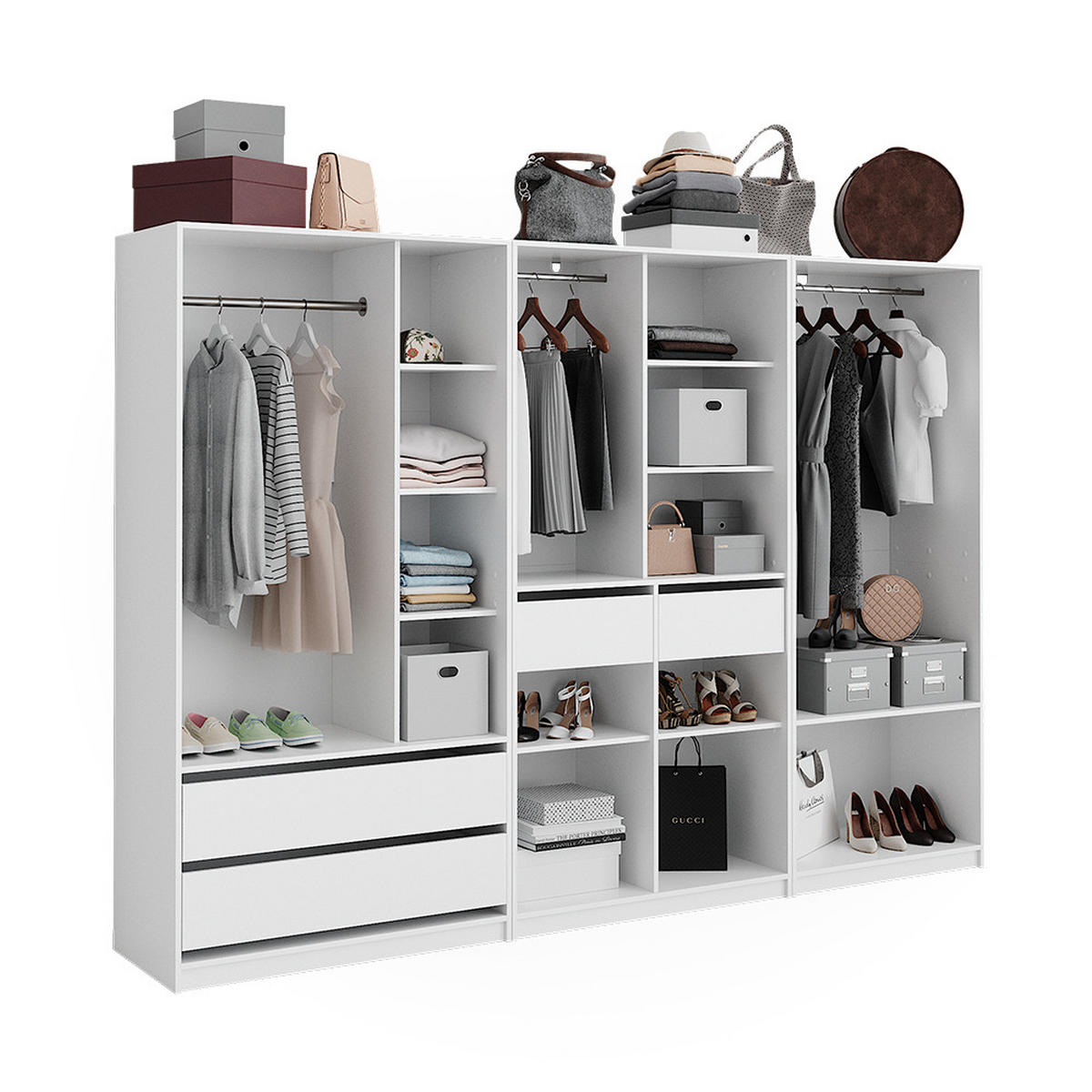 ŠATNÍ SKŘÍŇ Elmo Bílá - bílá, kompozitní dřevo (280/200/50cm) - Vicco