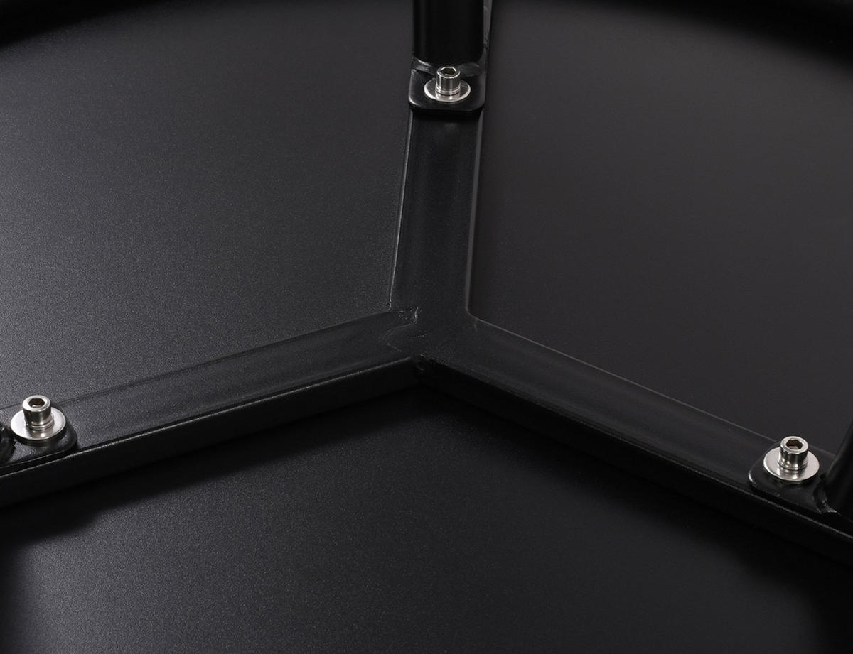 COUCHTISCH rund 60 cm Kunststoff schwarz - Schwarz, Kunststoff/Metall (60/60/45cm) - CLP