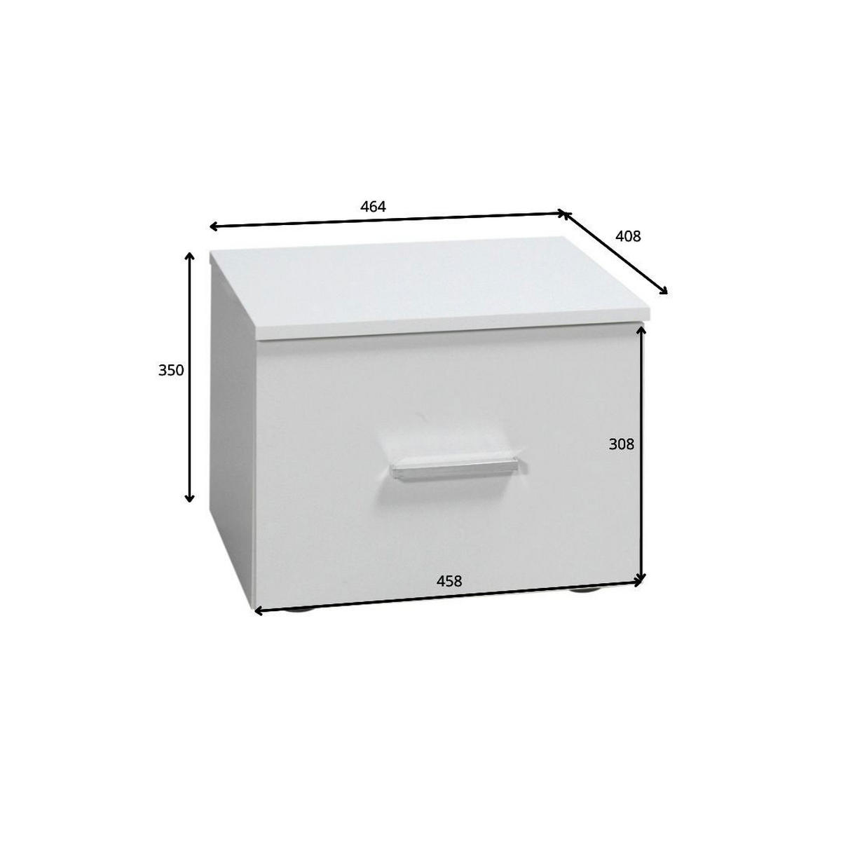 NACHTKONSOLEN 2ER SET Panarea weiß Hochglanz je 46 / 40 / 35cm - Weiß Hochglanz/Weiß, Holz/Holzwerkstoff (46/35/40cm) - Feldmann-Wohnen