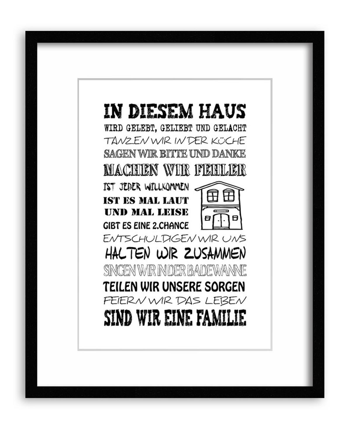 POSTER DIN A4 21x29,7 cm Familie Zuhause Spruch - Weiß, Papier (21/29.7/2cm) - artissimo