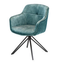 STUHL EUPHORIA Samt Petrol, Schwarz - Blau/Petrol, Textil (58/82/60cm) - riess-ambiente