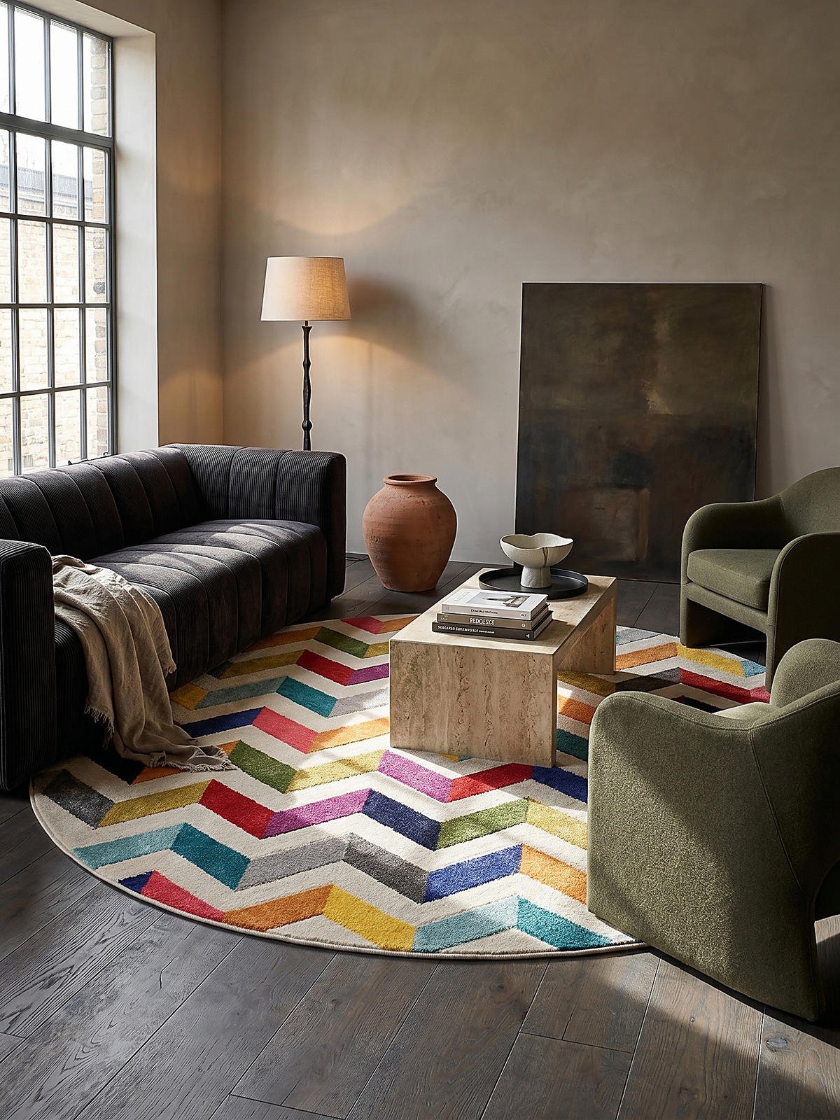TEPPICH MEON Ø 160 cm - Multicolor, Textil (160/160cm) - KADIMA DESIGN