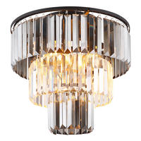 LED DECKENLEUCHTE Kristalle Glas Schwarz - Schwarz, Glas (40/40/33cm) - Globo Lighting