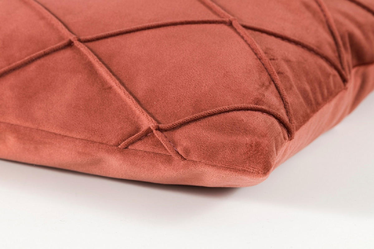 KISSENHÜLLE 2er Set Nobless Rauten 50/50 cm terracotta - Terracotta, Textil (50/50cm) - Magma Heimtexx