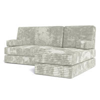 ROHOVÁ SEDAČKA NOTIA modulární Boneless pohovka s funkcí spaní, světle šedá TILIA 83 - světle šedá, textil (200/120cm) - MASSENO