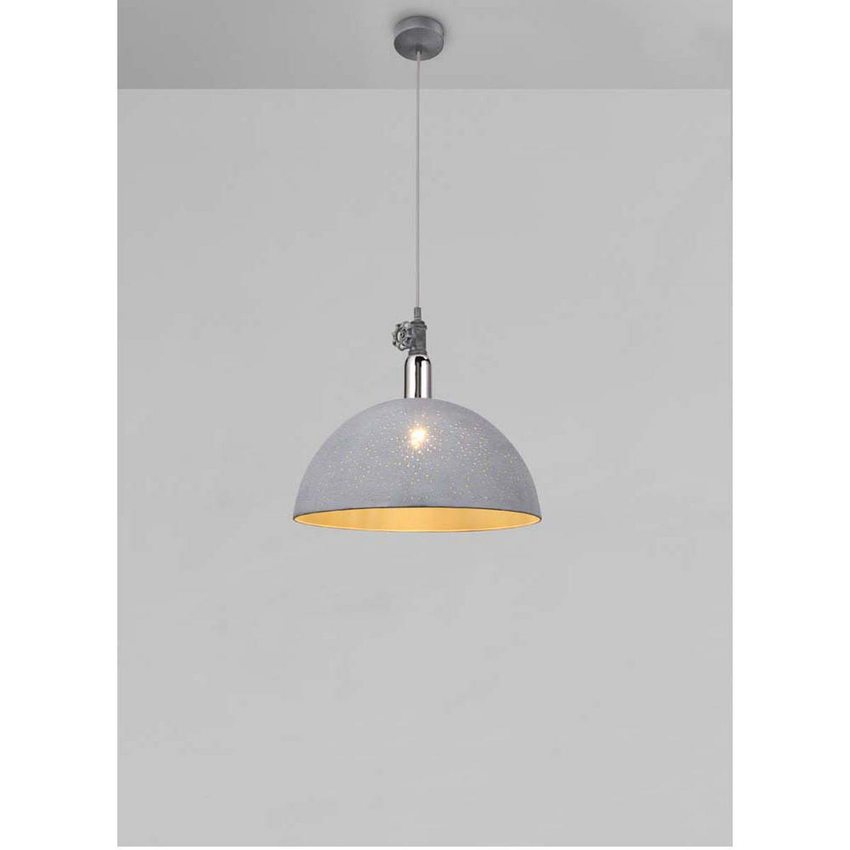 HÄNGELEUCHTE Metall Grau Chrom Antik - Grau, Metall (40/40/150cm) - Globo Lighting