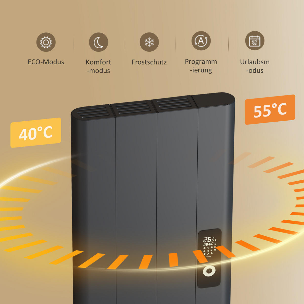 HEIZKÖRPER Anthrazit 160/36,2/6 cm - Anthrazit, Metall (36/160/6cm) - EMKE