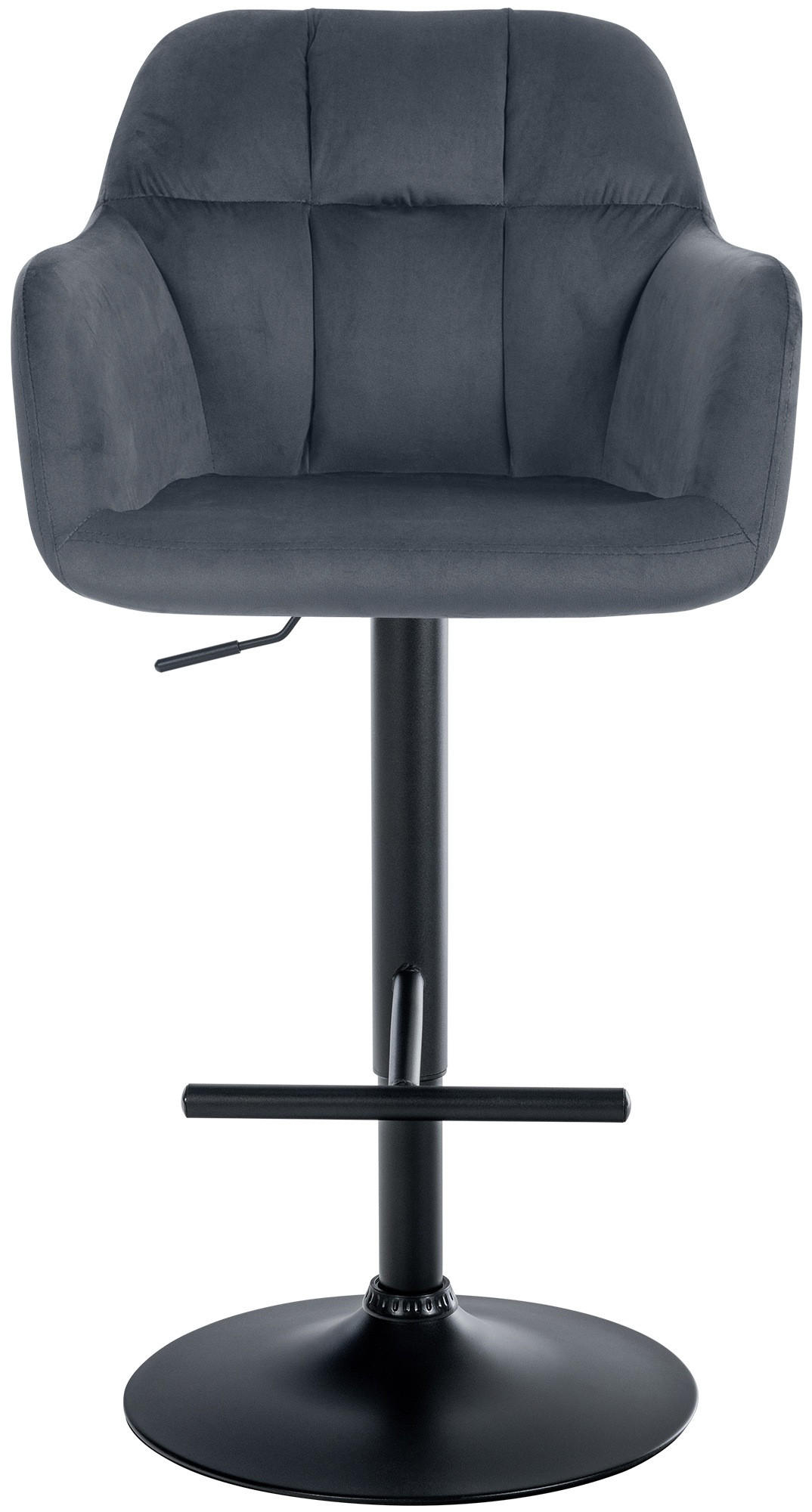 BARHOCKER Samt dunkelgrau - Dunkelgrau/Schwarz, Textil (57/97/59cm) - CLP