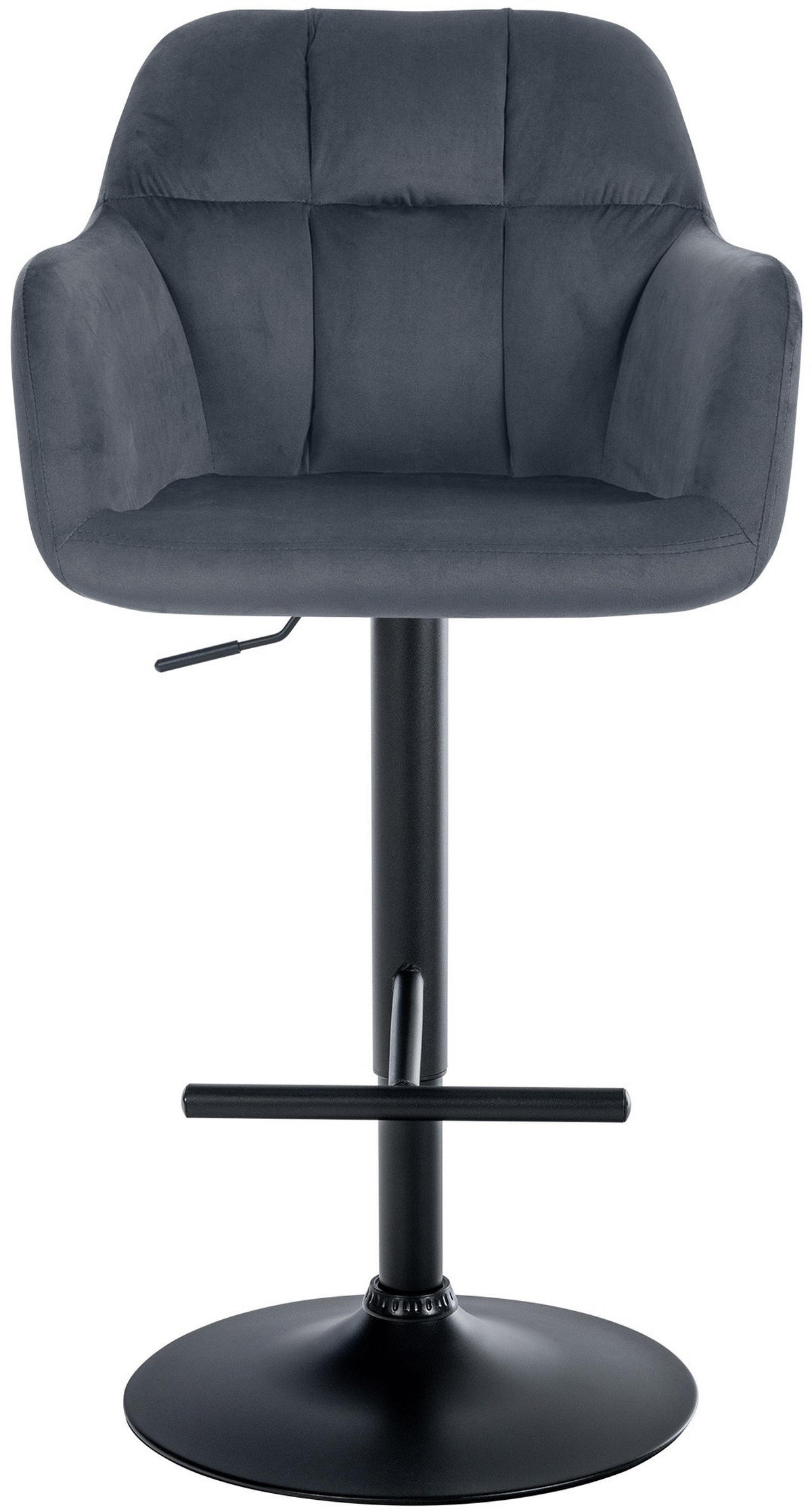 BARHOCKER Samt dunkelgrau - Dunkelgrau/Schwarz, Textil (57/97/59cm) - CLP