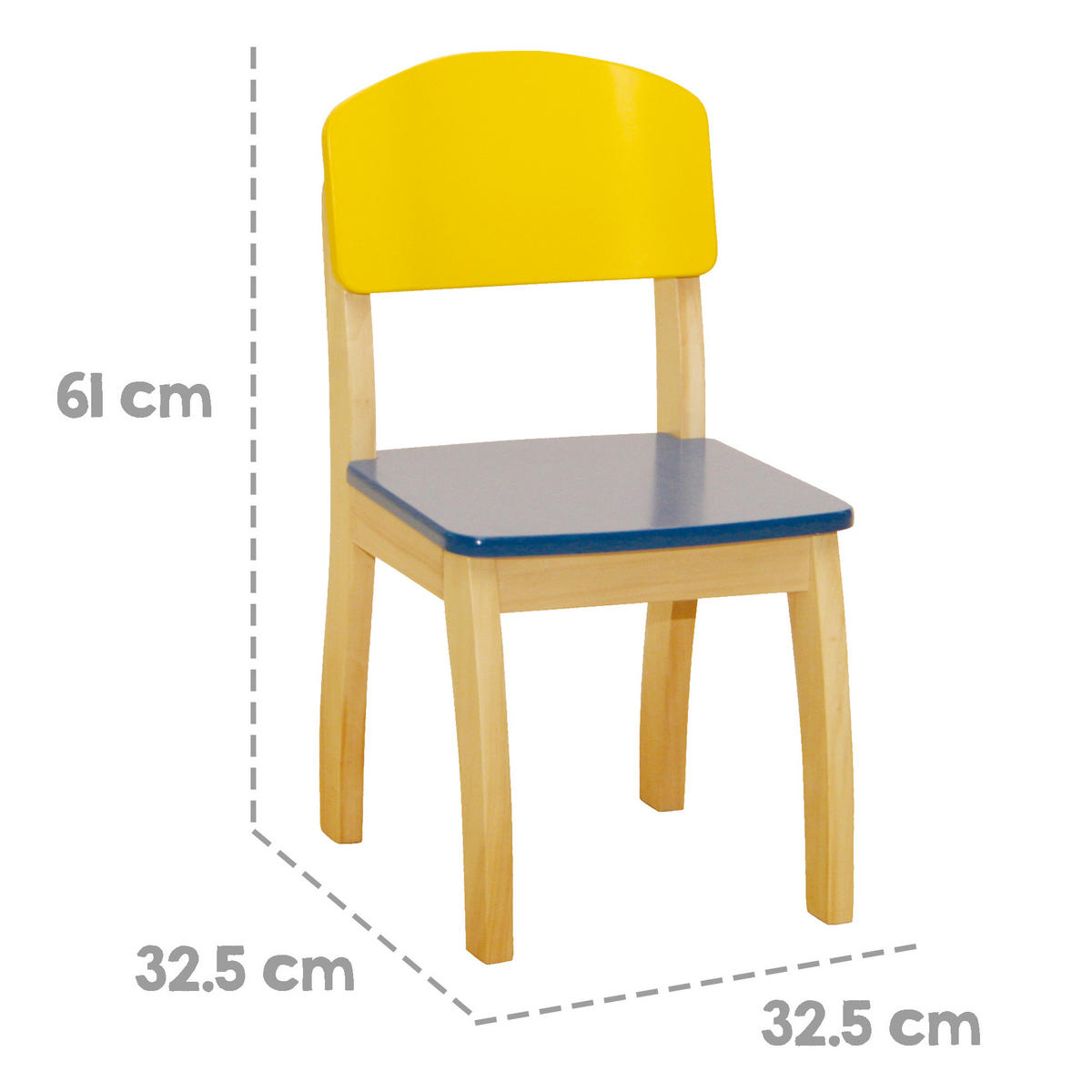KINDERSTUHL - Multicolor/Naturfarben, Holzwerkstoff (32.5/61/32.5cm) - Roba