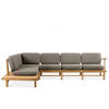LOUNGESOFA ATREDA links - Grau, Holz/Textil (300/80/175cm) - KONSIMO®