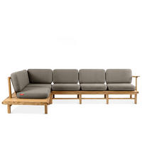 LOUNGESOFA ATREDA links - Grau, Holz/Textil (300/80/175cm) - KONSIMO®