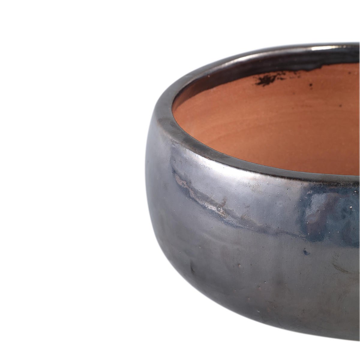 TOPF Nayaa Silber 30/30/14cm 2er-Set - Silberfarben, Keramik (14cm) - PTMD Collection