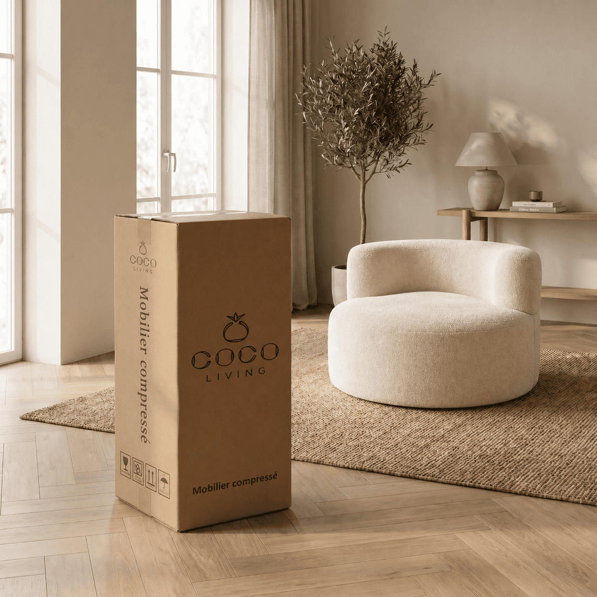 WOHNZIMMERSESSEL Milo 1-Sitzer - Sand - Beige, Textil (110/75/102cm) - COCO Living