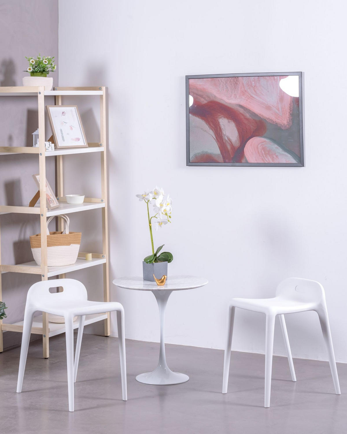 HOCKER Kunststoff Weiß - Weiß, Kunststoff (34/55/47cm) - Nest Dream