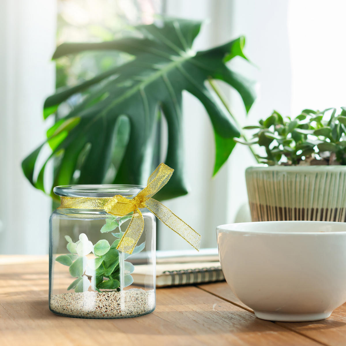 Transparent, Glas/Textil (9.5cm) - Relaxdays