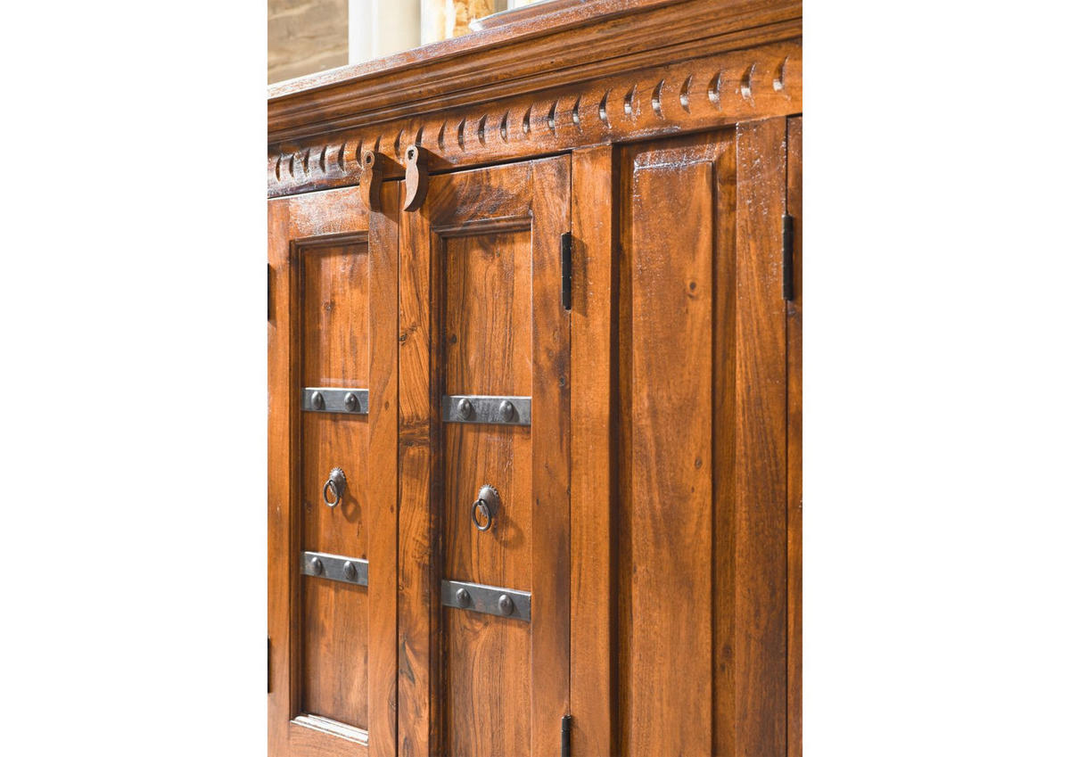 SIDEBOARD Akazie 212x50x93 honig lackiert OXFORD #0414 - Braun, Holz (212/93/50cm) - Massivmoebel24