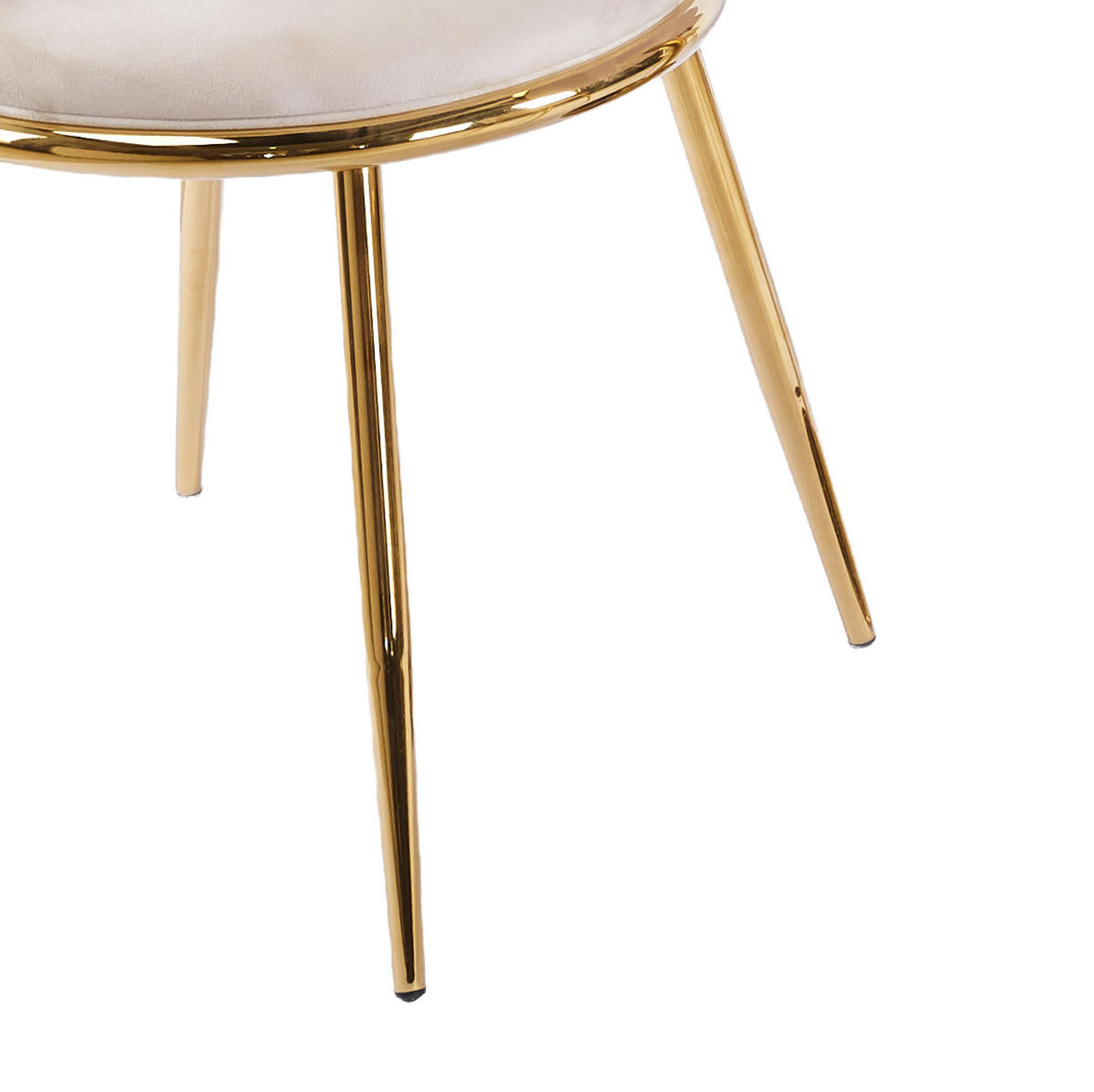 ESSZIMMERSTUHL mit hoher Rückenlehne Velvet Cream White - Weiß, Metall (47/82/56cm) - Meubliv