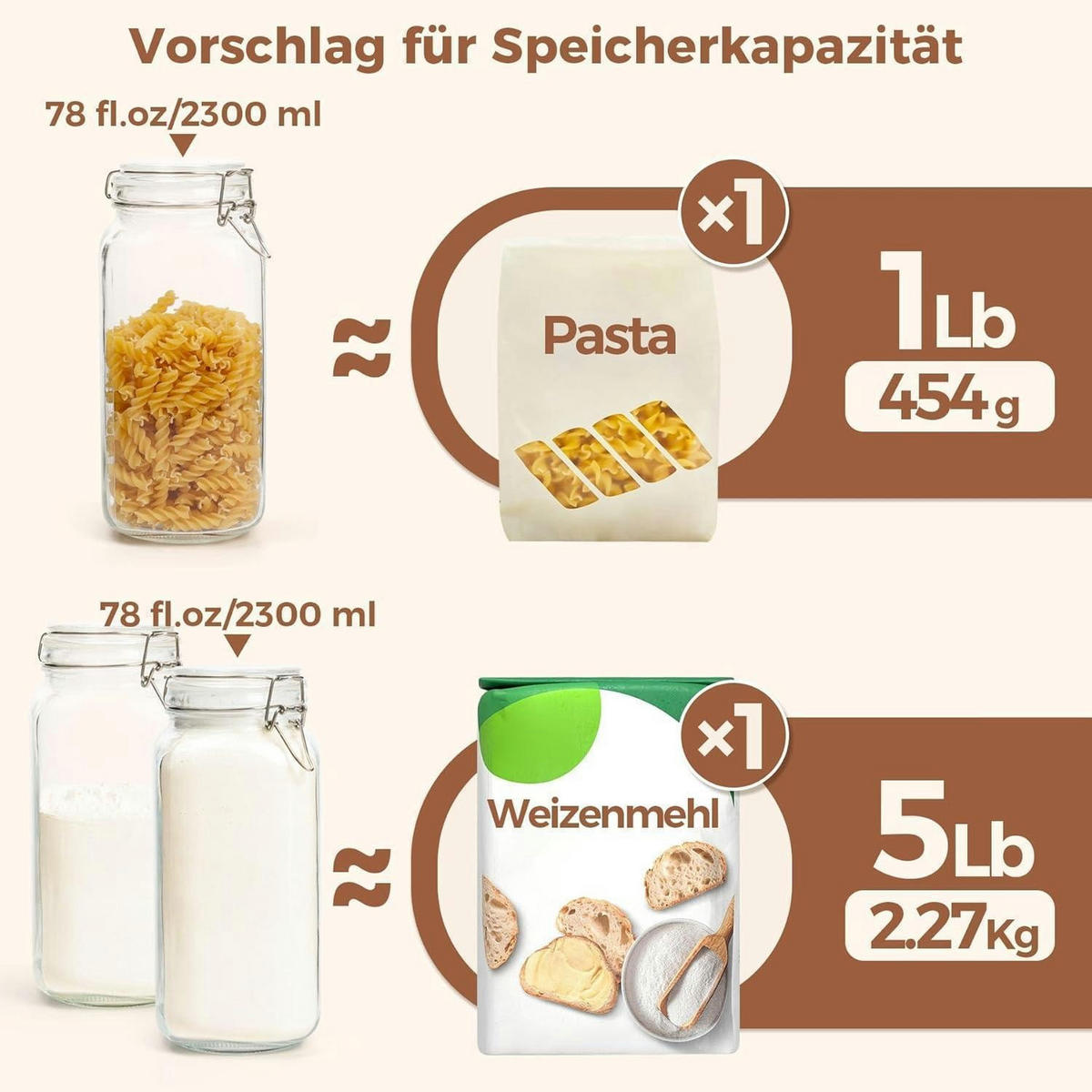 VORRATSGLAS 2,3L Eckig mit Drahtbügelverschluss 3er-Set - Multicolor, Glas (11.2/25.5/11.2cm)