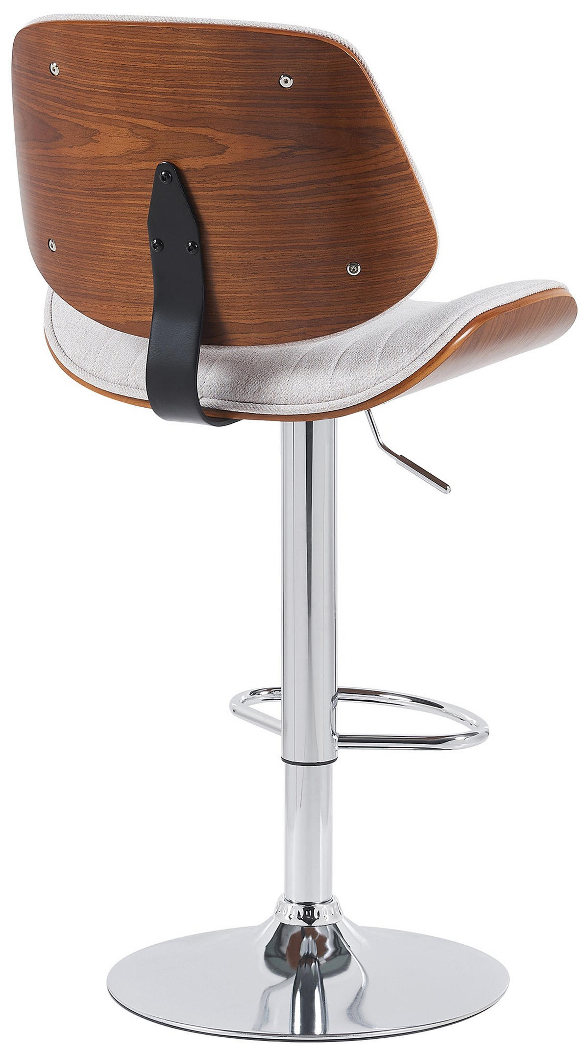 BARHOCKER Stoff walnuss/creme - Chromfarben/Walnussfarben, Textil/Metall (50/94/50cm) - CLP