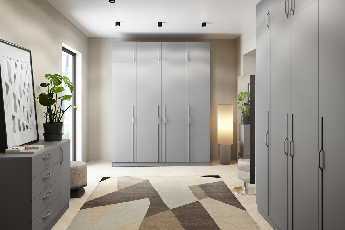 KOMMODE BRISSO BRK2 120,5/85/40 cm in Platingrau mit Metallgriffen - Grau, Holzwerkstoff/Metall (121/85/40cm) - Deine Möbel 24