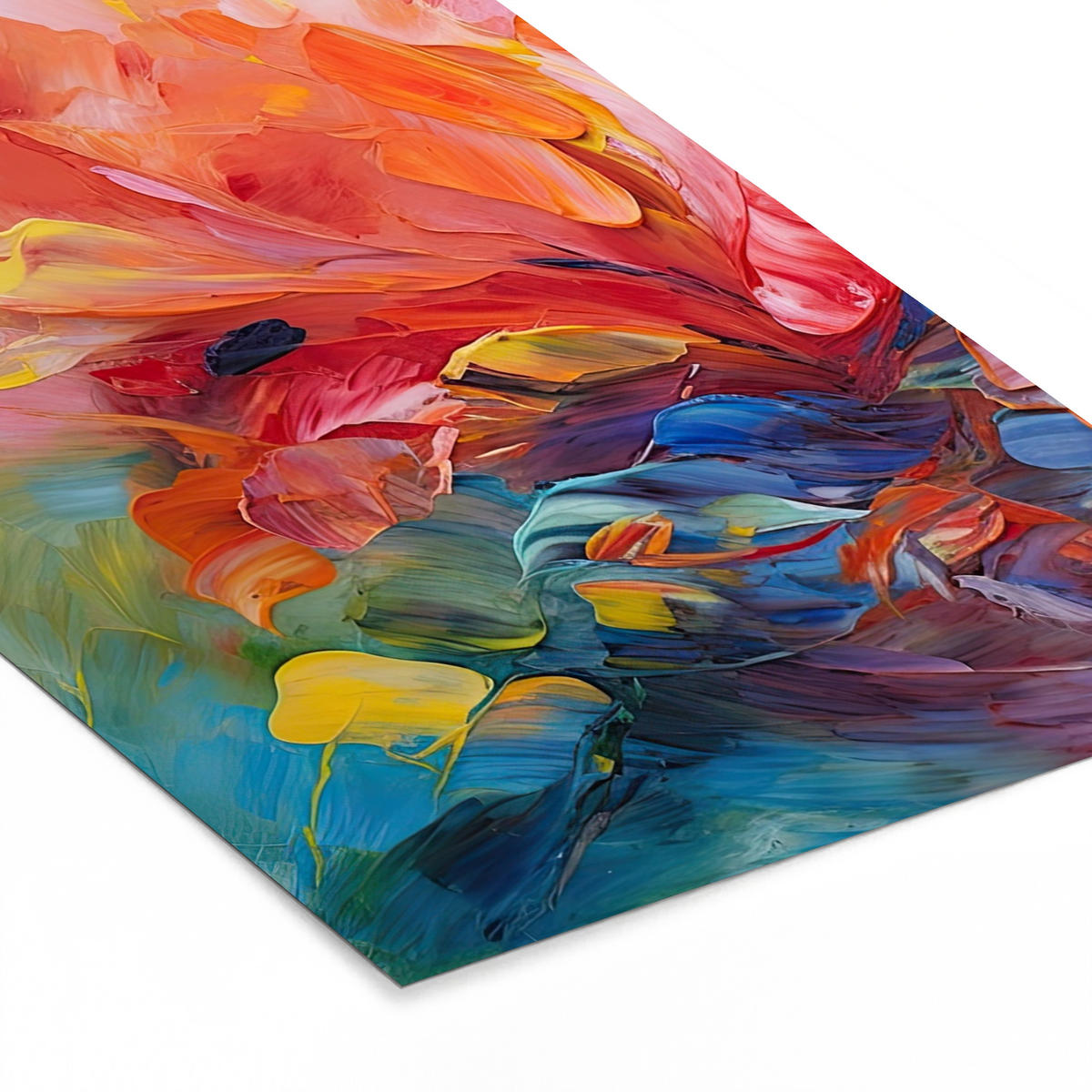 GERAHMTES BILD Ölgemälde - Kunst - Abstrakt - Farbenfroh 20x30 cm - Altrosa, Papier (20/30cm) - MuchoWow