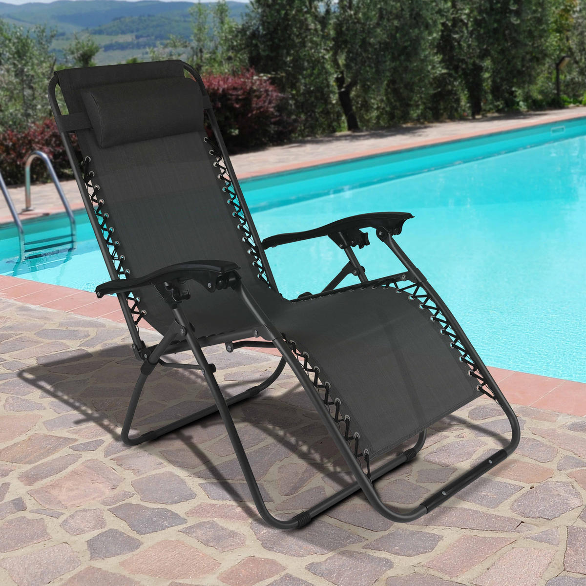 LOUNGESESSEL 2-tlg., Grau - Grau, Metall (160/110/65cm) - Oviala