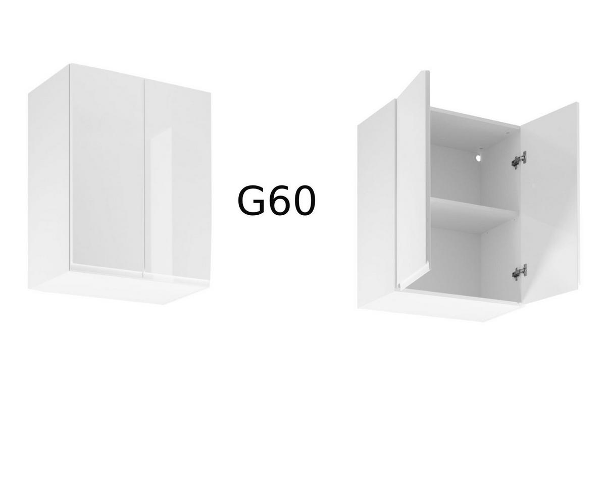 KÜCHENZEILE 340 cm - Aspen KA12-M340- in Weiß/Hochglanz - Weiß Hochglanz, Holz (340/212/58cm)