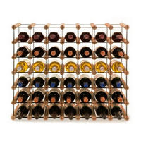 WEINREGAL Vinotega Mod Metal 62,5x72,5x24,5 cm 7x6 Flaschen Massives Kiefernholz Braun Geölt - Braun, Holz (72.5/62.5/24.5cm) - PROREGAL