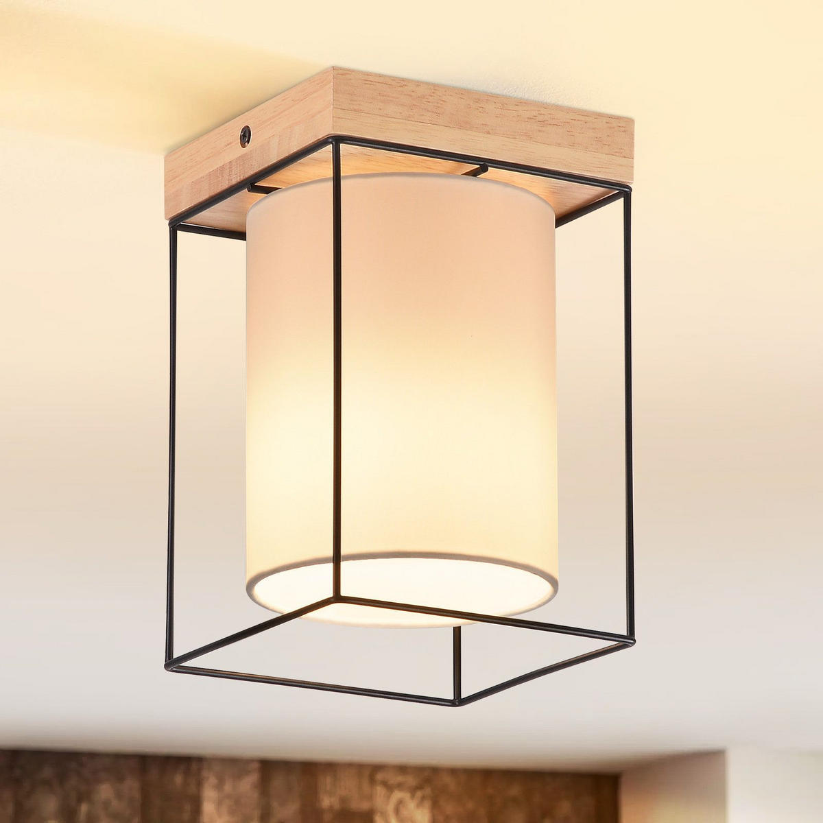 DECKENLEUCHTE Manzo 13.5/13.5/21 cm - Schwarz, Metall (13.5/13.5/21cm) - Nettlife