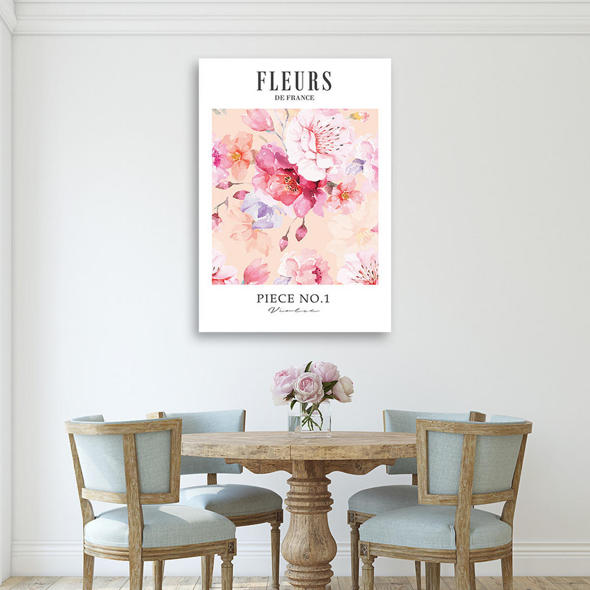 WANDBILD blumen in frankreich - Pink, Textil (40/60cm) - Feeby