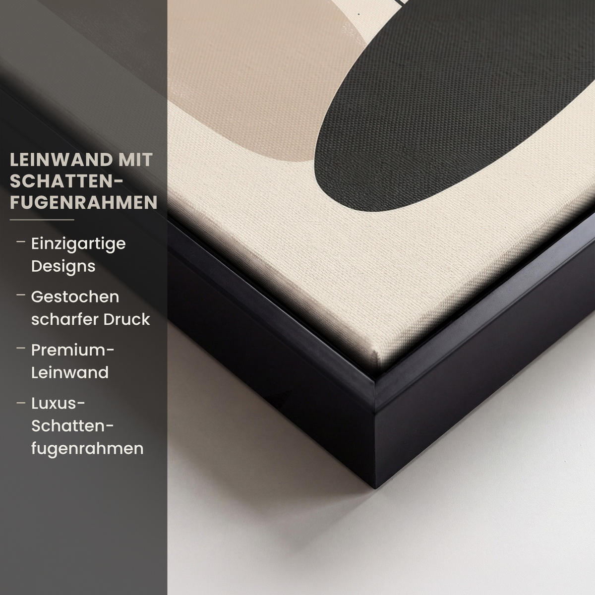 LEINWAND Bilder mit Rahmen - Pflanze - Beige - Japanisch - 20x30 - Schwarz, Textil (20/30cm) - MuchoWow
