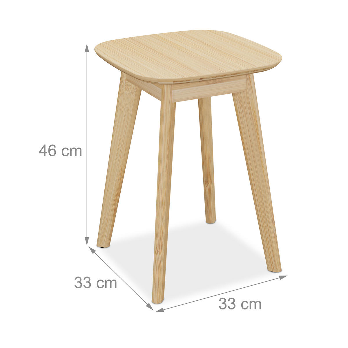 ESSZIMMERHOCKER - Hellbraun, Holz (33/46/33cm) - Relaxdays