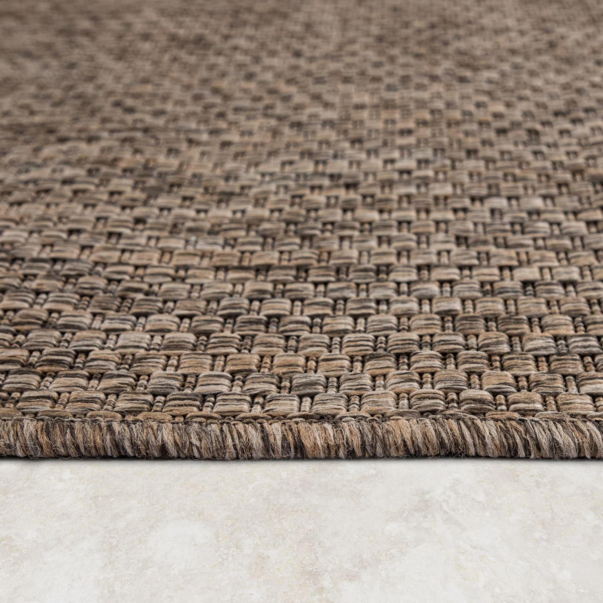 OUTDOORTEPPICH 80/80 VENEDIG 165 - Taupe, Kunststoff (80/80cm) - Paco Home