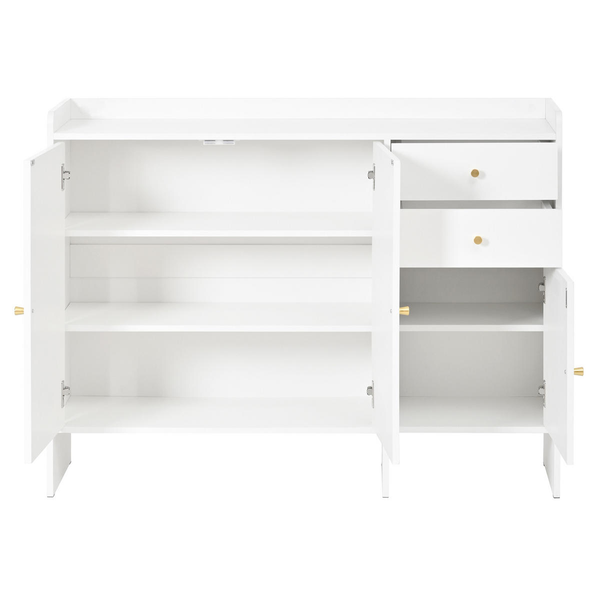 SCHUHSCHRANK 120/35/90 cm in Weiß mit 3 Türen, 2 Schubladen und Kippsicherung - Weiß, Holzwerkstoff (120/90/35cm) - Flora Grace