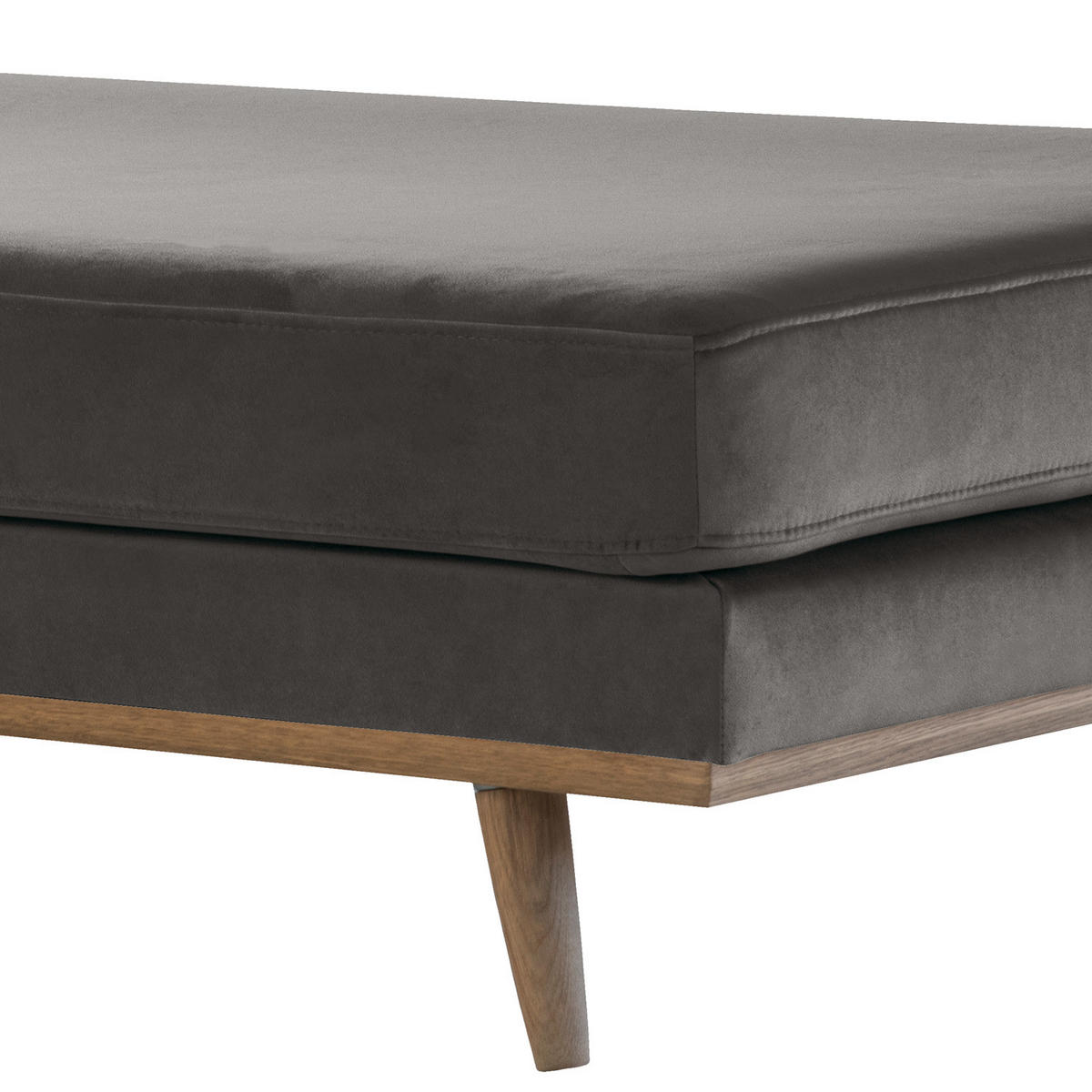 HOCKERBANK - Eichefarben/Dunkelgrau, Eichenholz/Textil (180/43/81cm) - home24