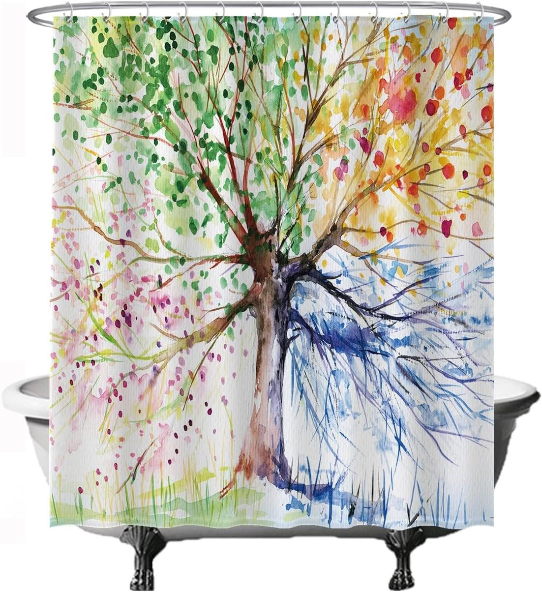 DUSCHVORHANG Aquarell Schlaufe Haken inklusive - Pink, Kunststoff (180/180cm) - MCBOSON