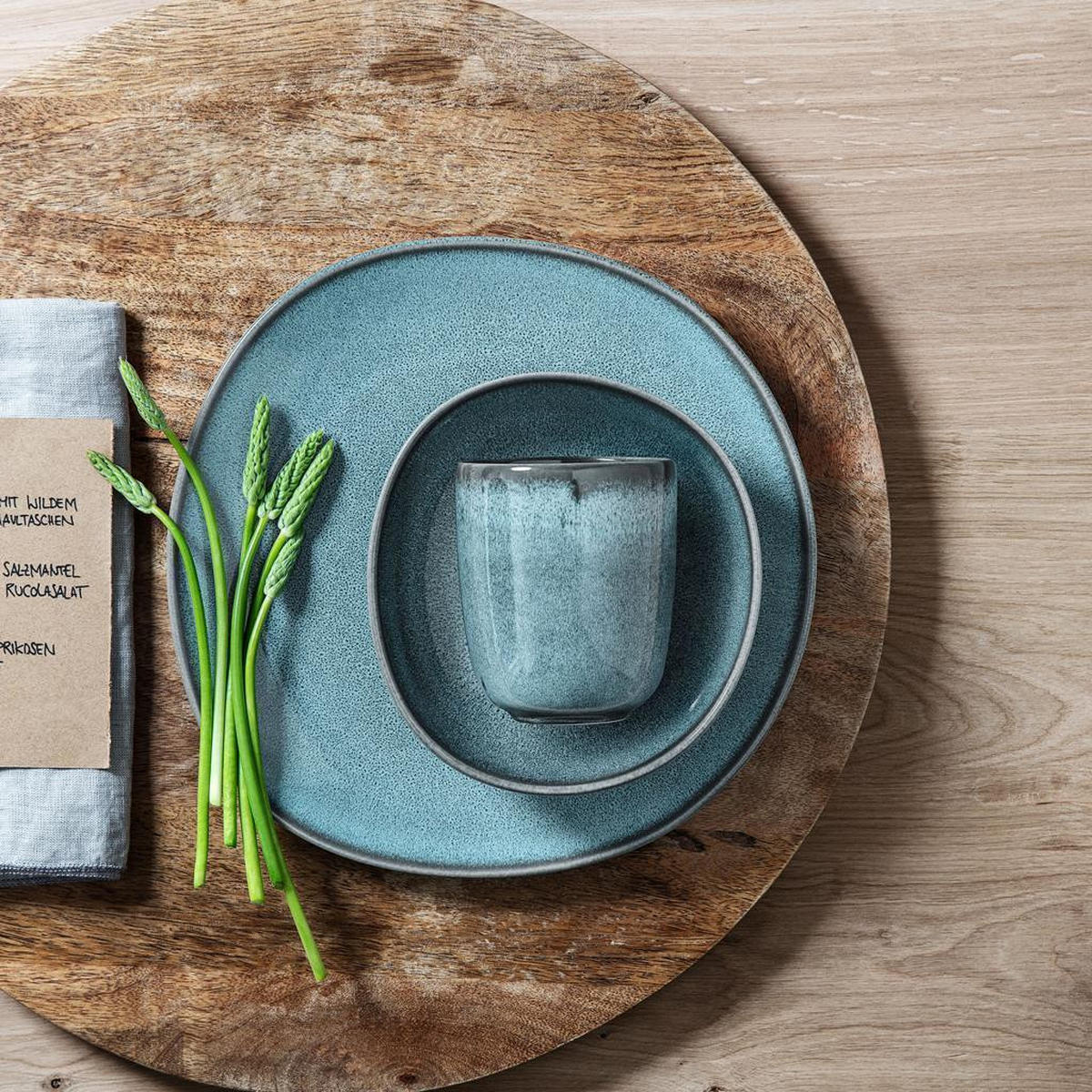 FRÜHSTÜCKS-SET Lave glacé 4er Set - Türkis, Keramik (1/1/1cm) - like.Villeroy & Boch