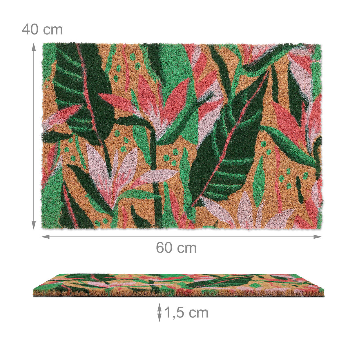 FUSSMATTE - Multicolor, Kunststoff/Textil (60/40cm) - Relaxdays