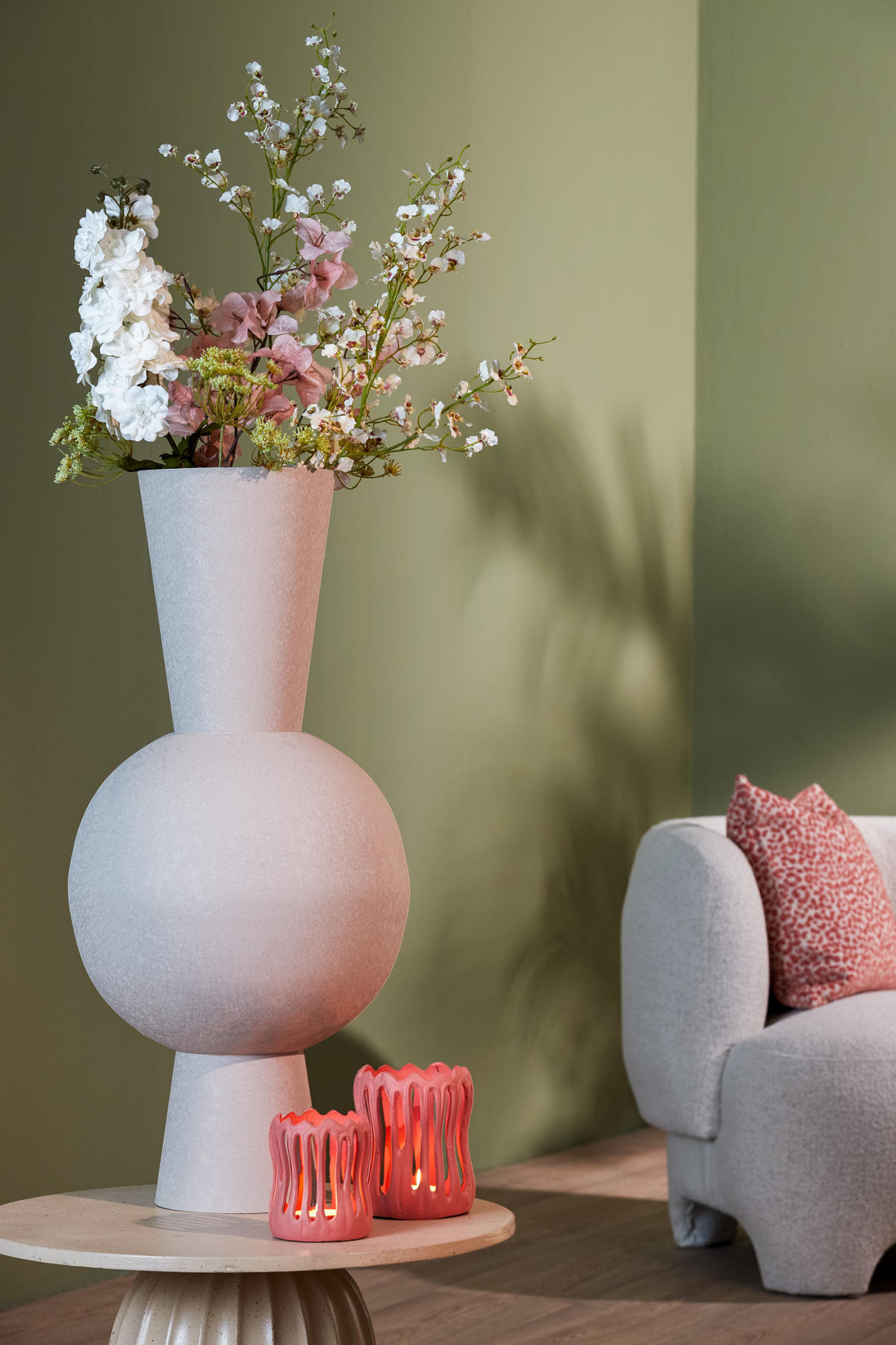 VASE Chedi Grau Ø39/83 cm - Grau, Metall (83cm) - Light & Living