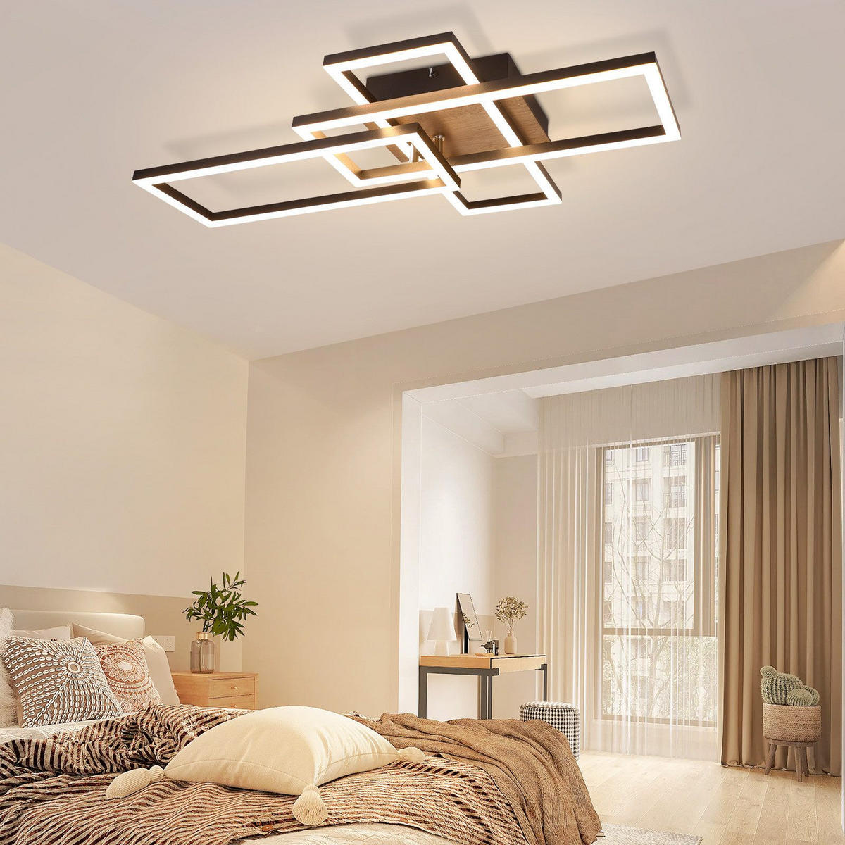 LED-DECKENLEUCHTE Gale 64.3/35/9.5 cm - Schwarz, Metall (64.3/35/9.5cm) - Nettlife